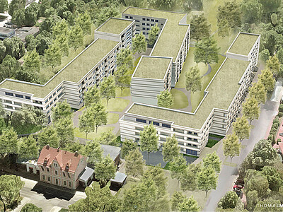 Vogelperspektive des Neubauprojektes Wiesenschlag