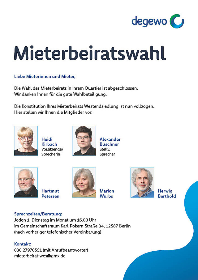 Hausaushang Mieterbeirat Westendsiedlung