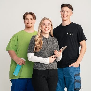 Auszubildene Immobilienkauffrau, Gebäudereiniger und Anlagenmechaniker