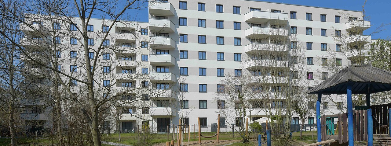 Außenansicht degewo Neubau Wuhlestraße 2 bis 8 in Marzahn
