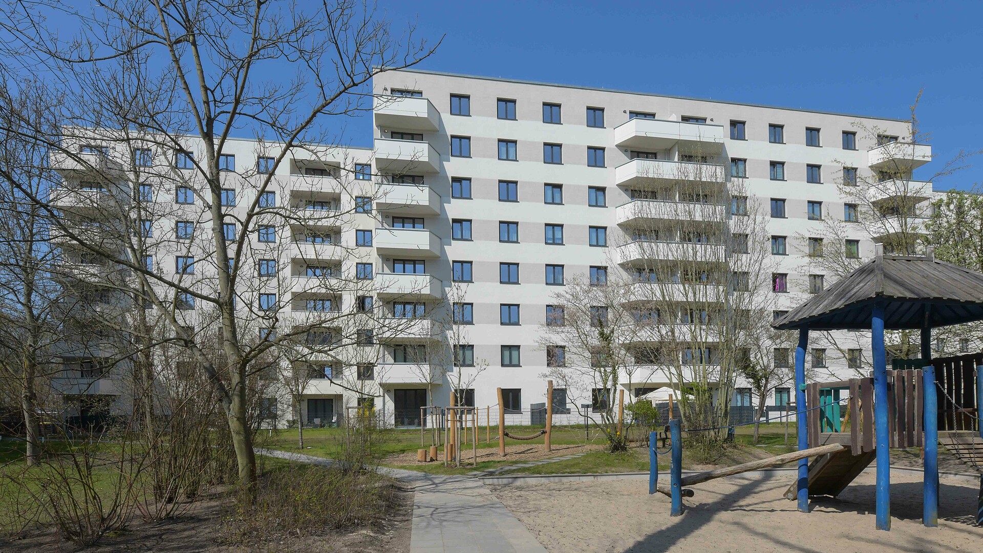 Außenansicht degewo Neubau Wuhlestraße 2 bis 8 in Marzahn