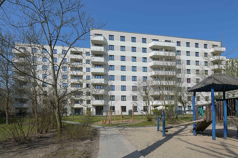 Außenansicht degewo Neubau Wuhlestraße 2 bis 8 in Marzahn