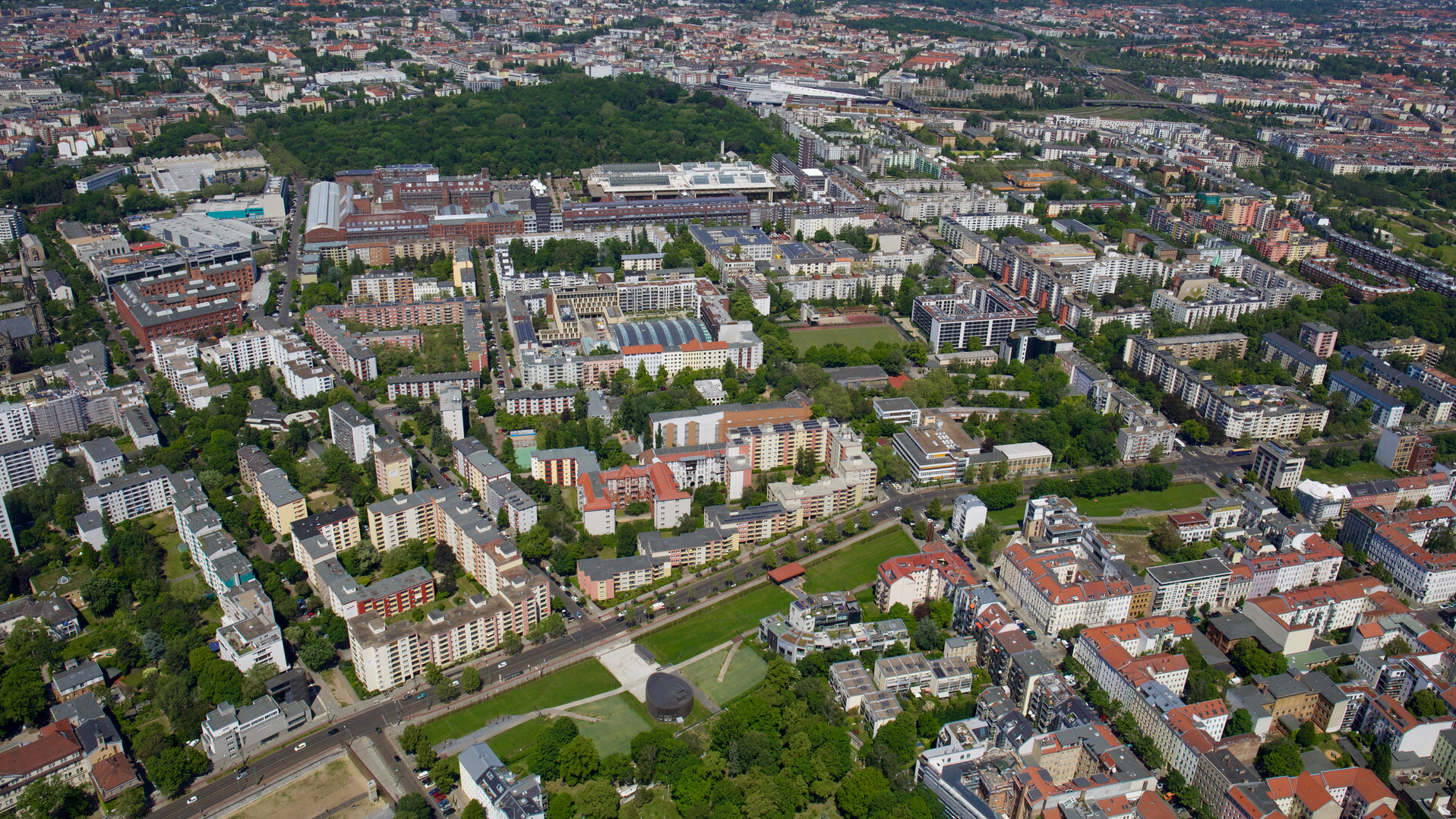 Luftaufnahme des Brunnenviertels