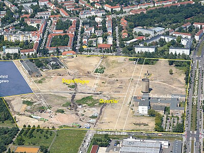 Luftbild Neubauprojekt Segelfliegerdamm