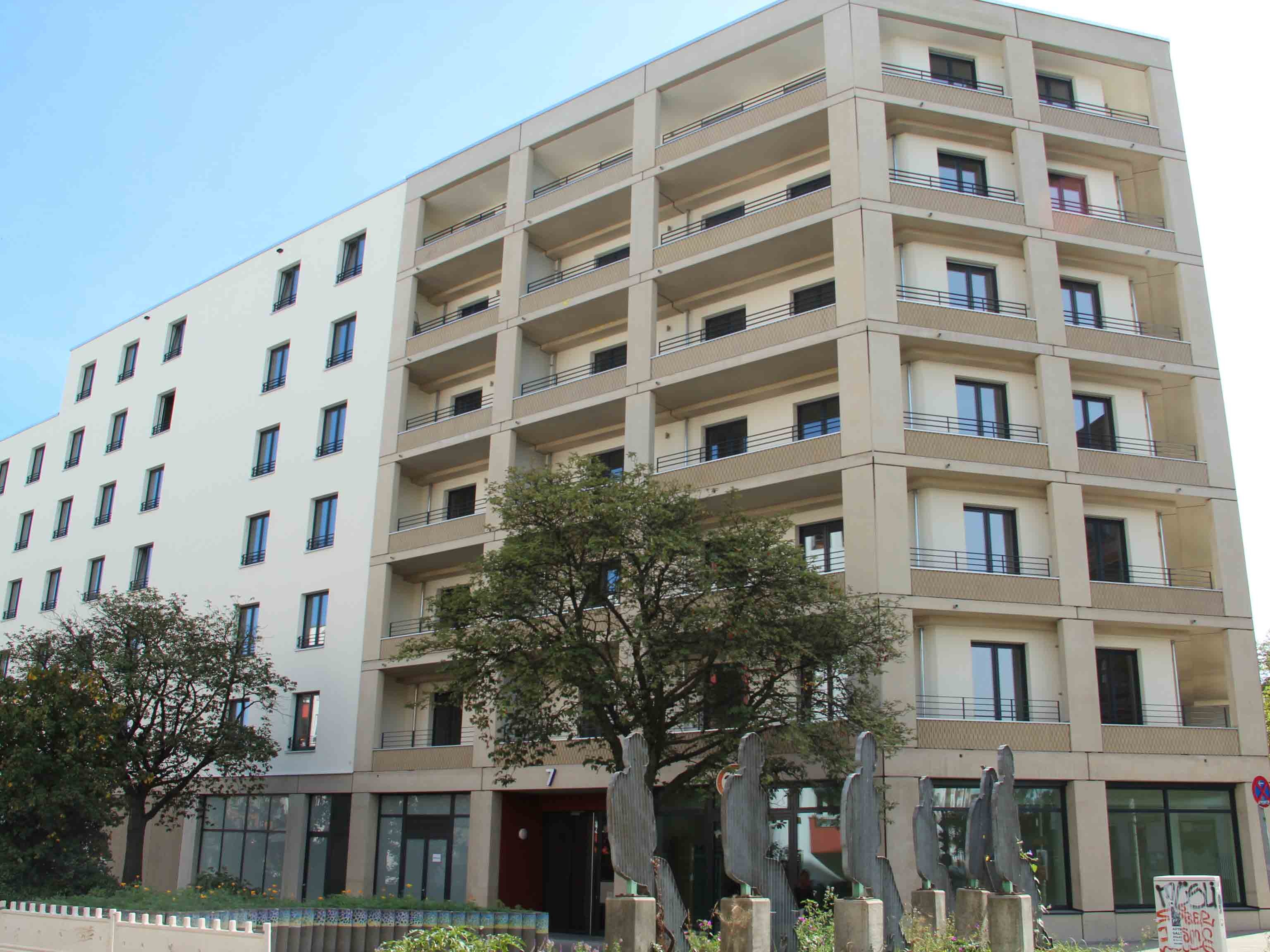 Straßenansicht degewo-Neubau Graunstraße Gleimstraße.