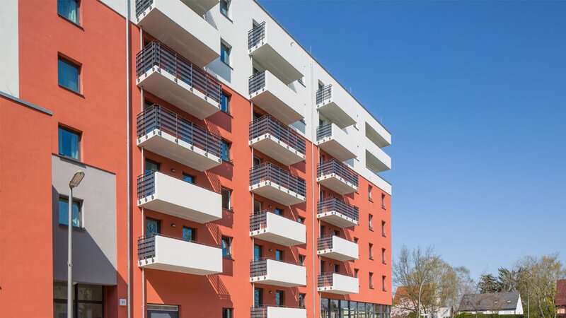 Straßenansicht degewo-Neubau Käthe-Dorsch-Ring 23.