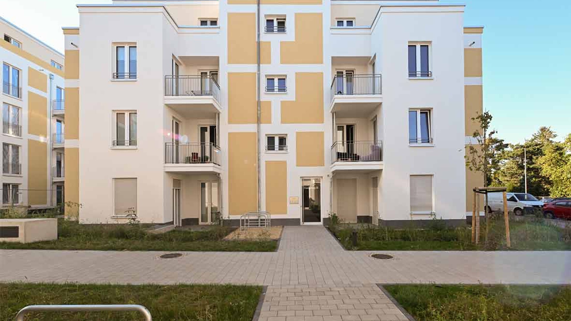 Frontansicht degewo Neubau Eisenhutweg
