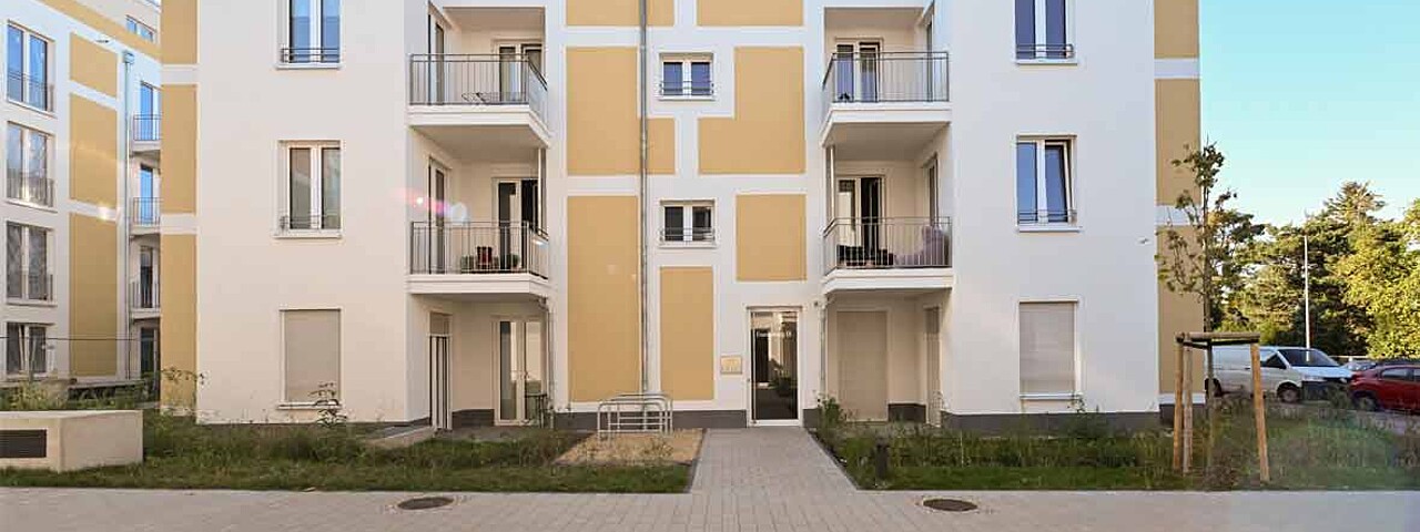 Frontansicht degewo Neubau Eisenhutweg