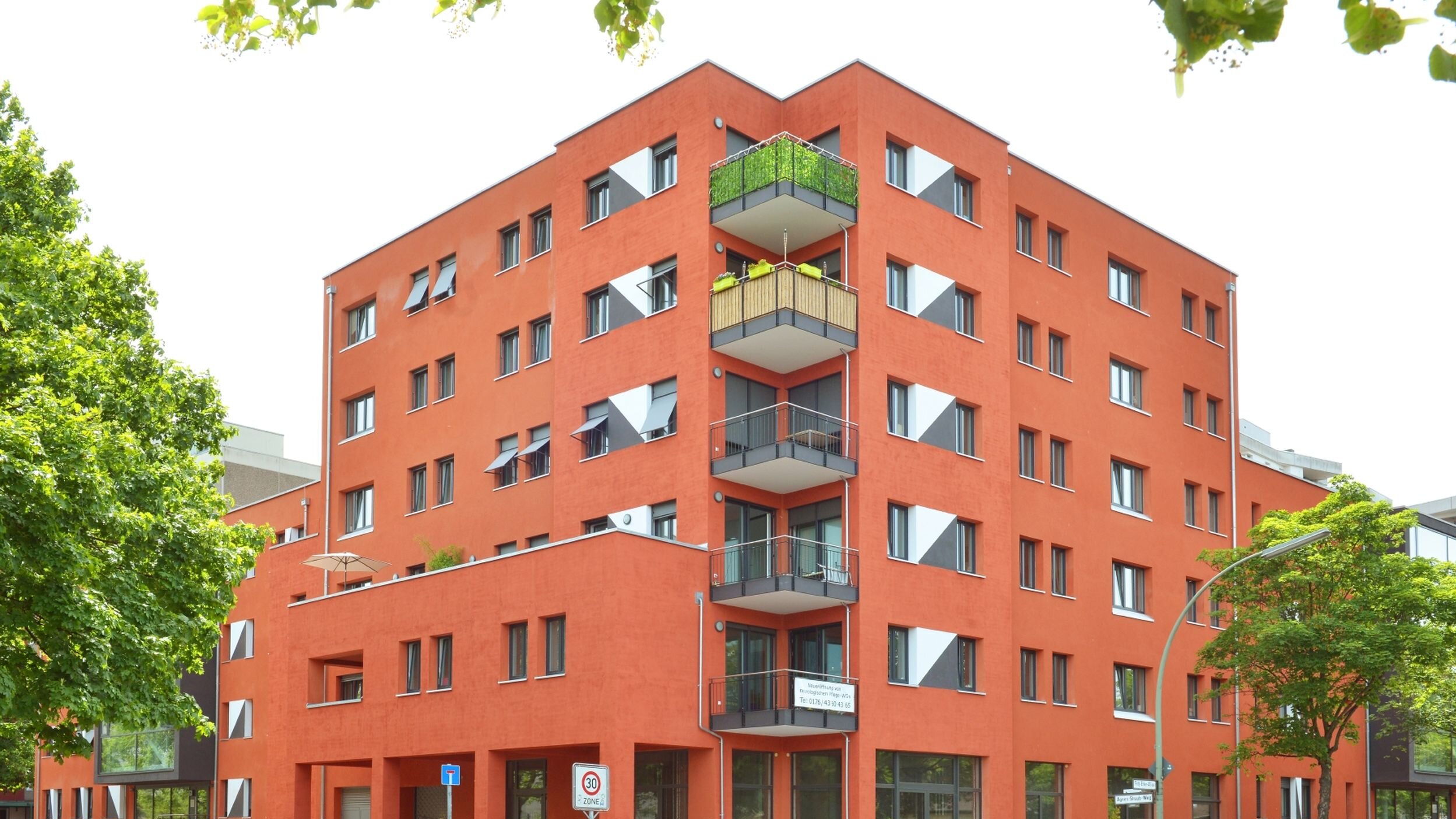 Straßeneckenansicht degewo-Neubau Agnes-Straub-Weg 2a.