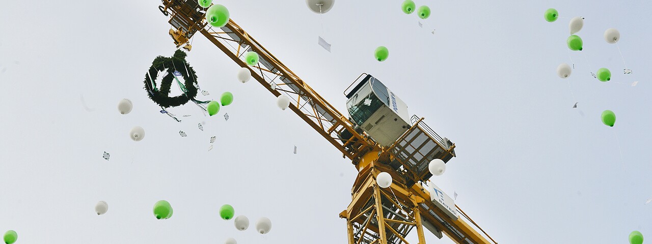 Richtfest auf einer degewo-Baustelle