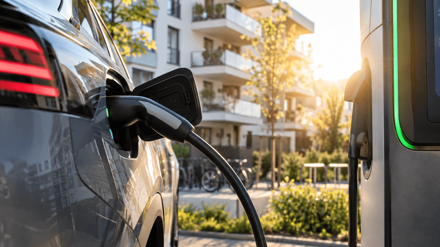 E-Auto mit Ladestation