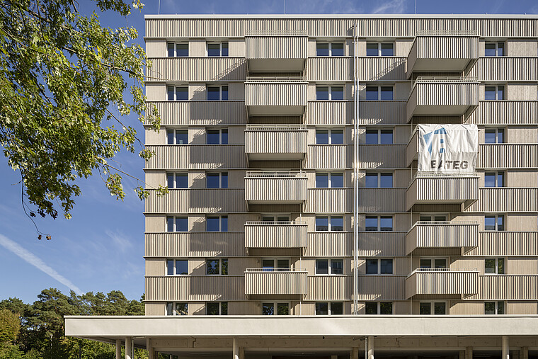 Vorderansicht Klimahaus degewo Neubau Salvador-Allende-Straße