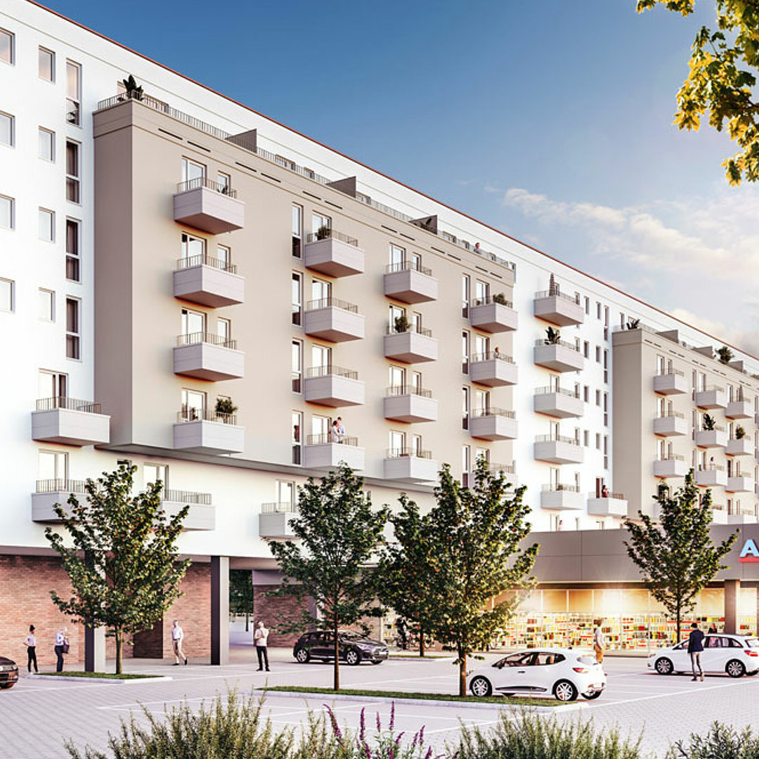 Visualisierung des degewo-Neubaus in der Sewanstraße