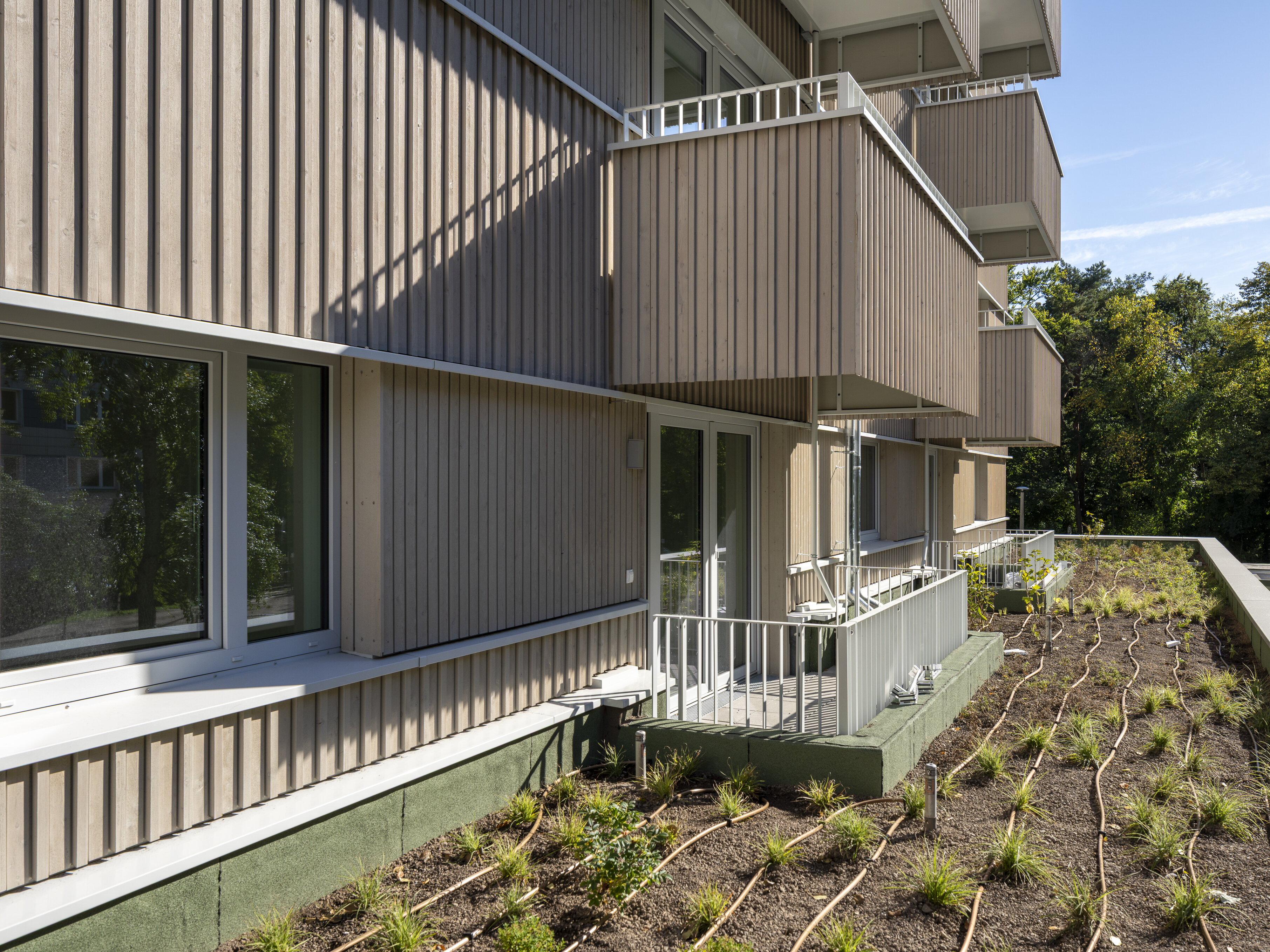 Aussicht vom Balkon Klimahaus degewo Neubau Salvador-Allende-Straße