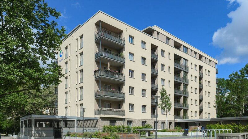 Außenansicht Hofseite degewo-Neubau Pulsstraße 13 bis 15.