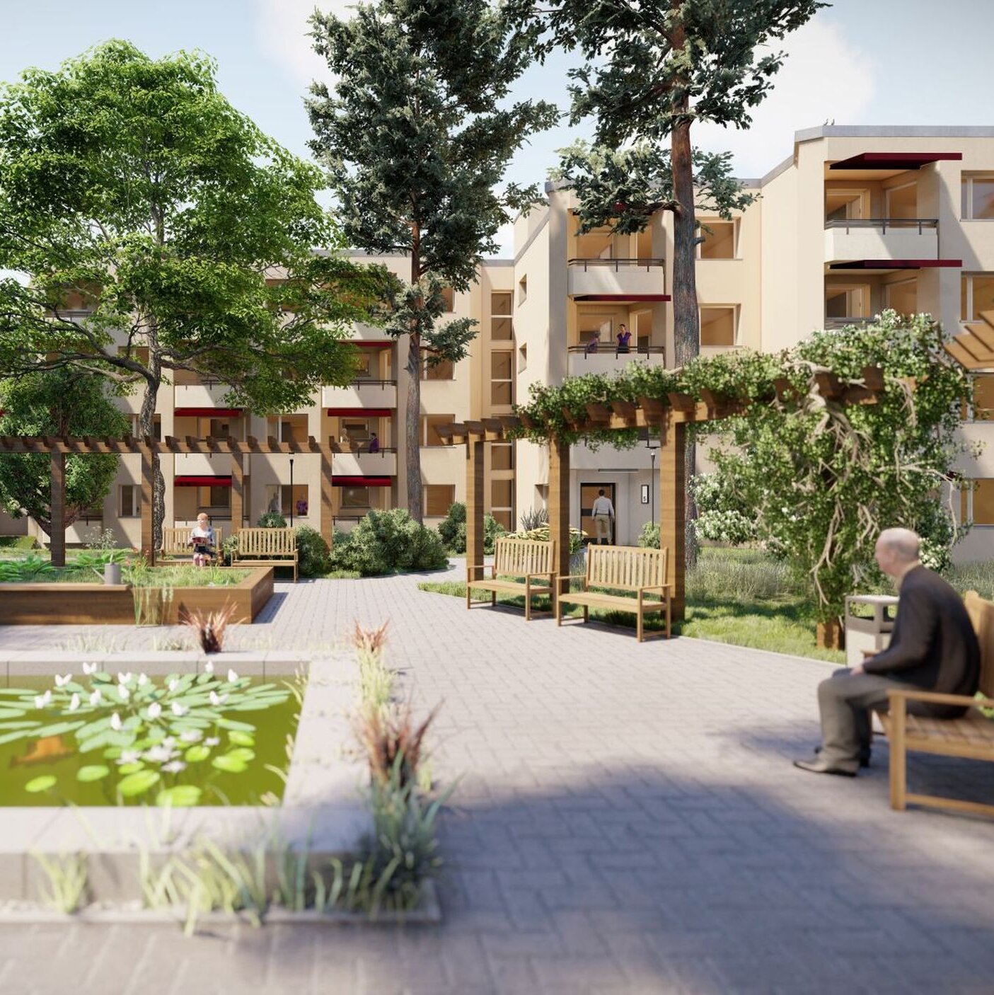 Visualisierung degewo-Sanierung Nachhaltigkeitshaus Horstwalder Straße.