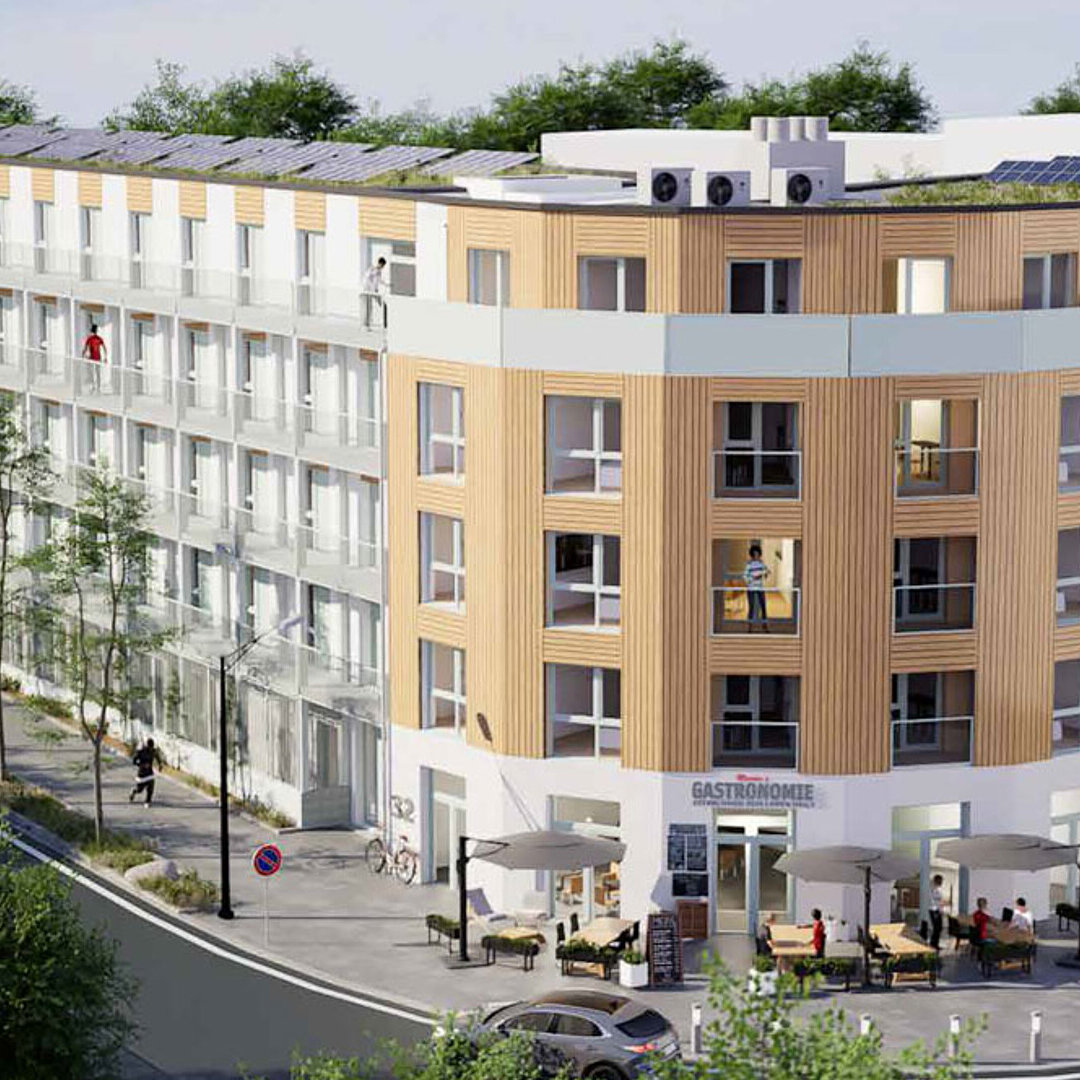 Visualisierung des degewo Neubaus Am Bahndamm