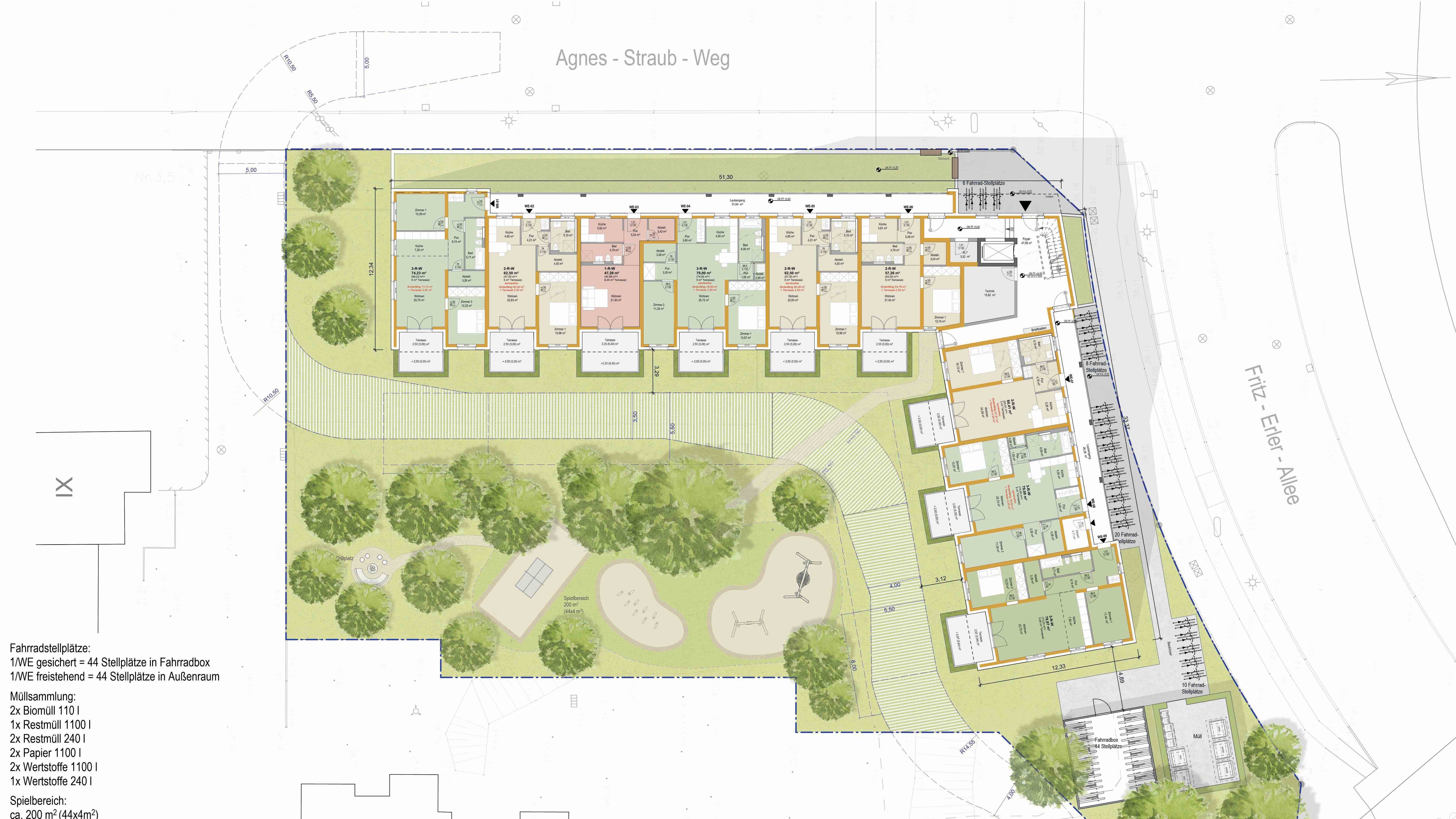 Lageplan degewo-Neubau Agnes-Straub-Weg 1.