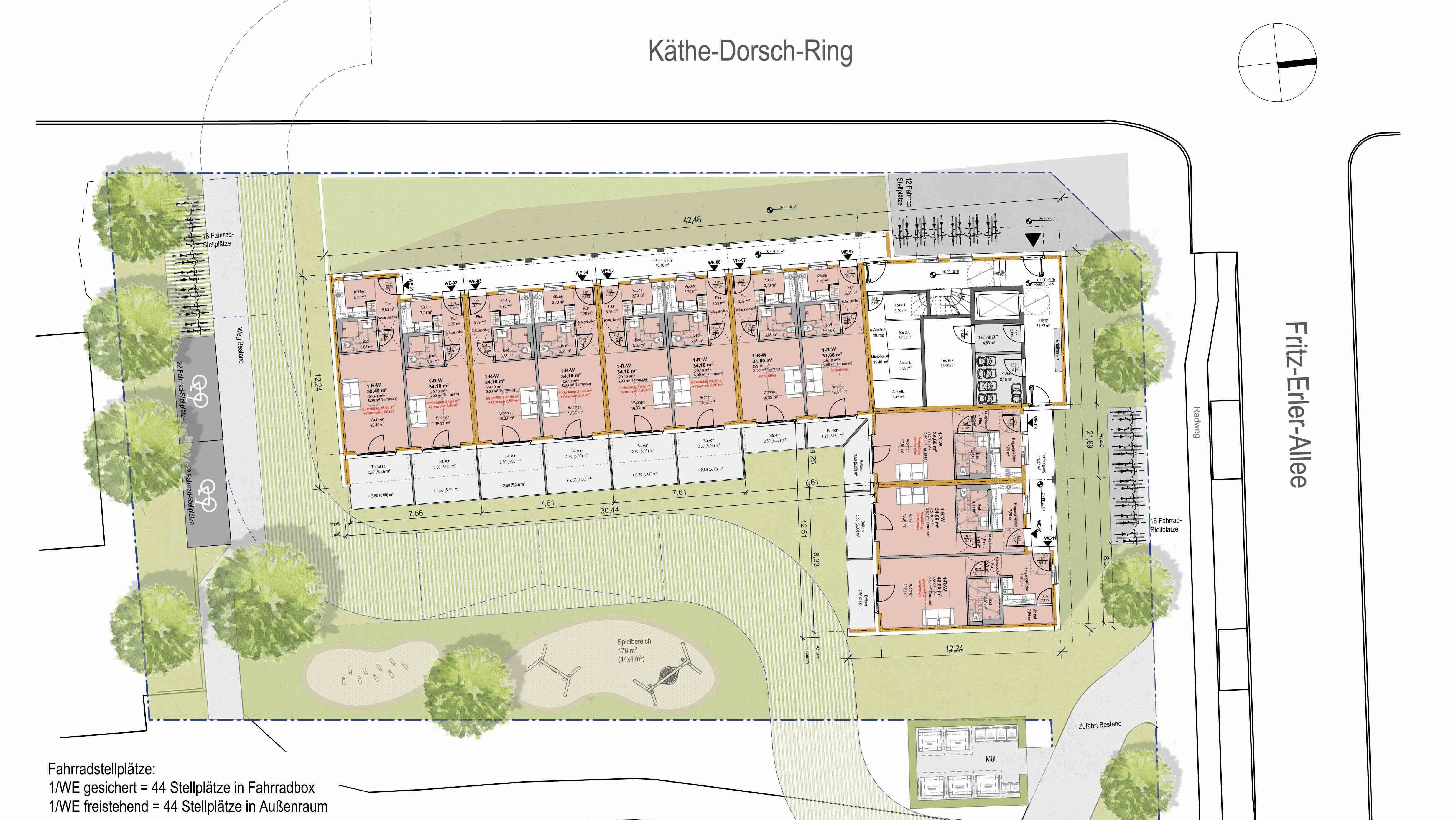 Lageplan degewo-Neubau Käthe-Dorsch-Ring 1.