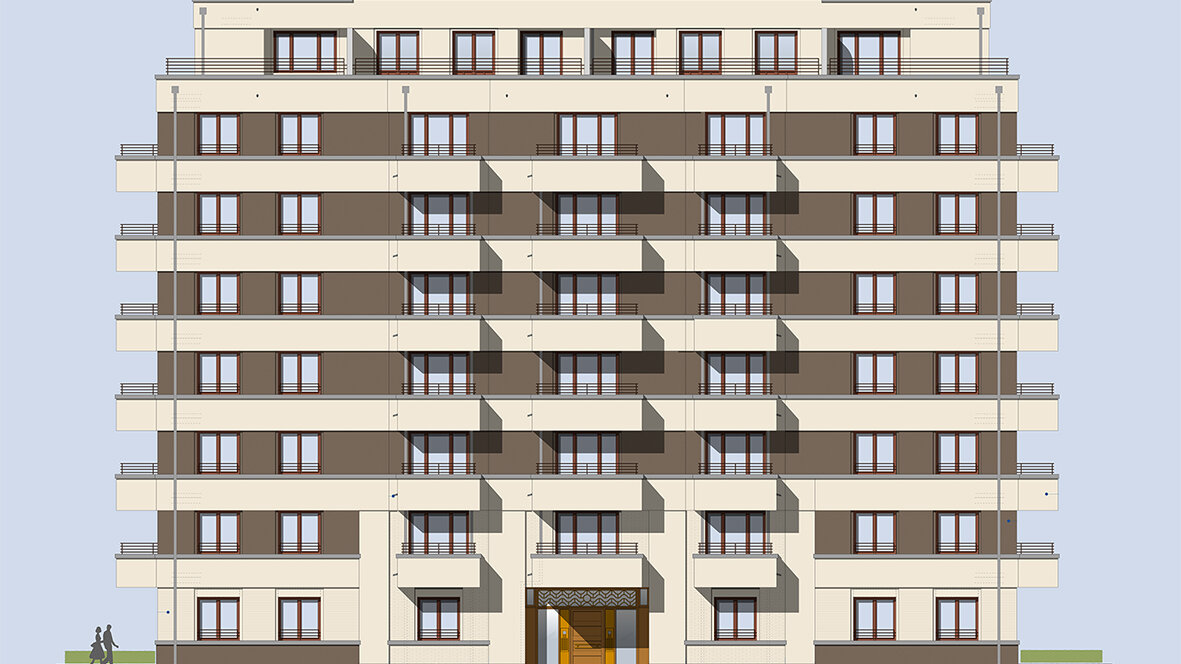 Visualisierung degewo-Neubau Pascalstraße 7 Heisenbergstraße 1.