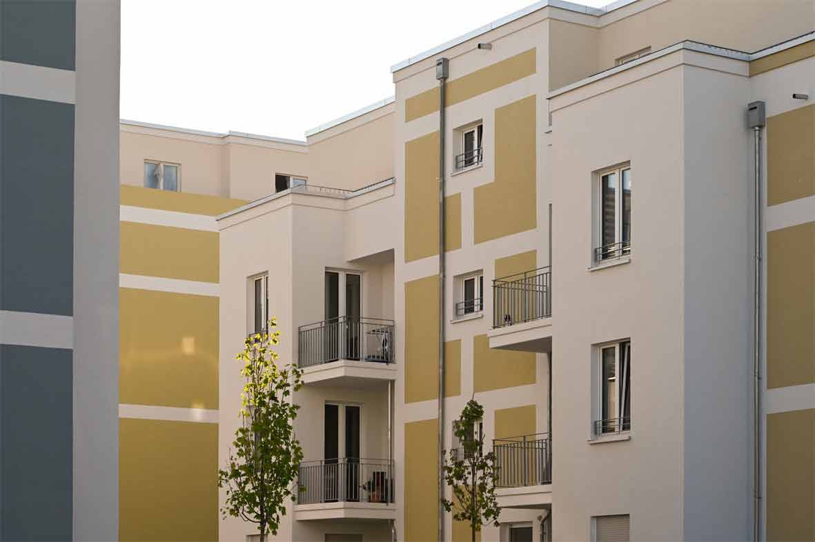 Balkonansicht degewo Neubau Eisenhutweg
