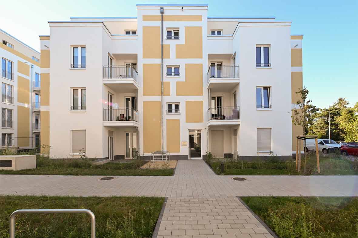 Frontansicht degewo Neubau Eisenhutweg