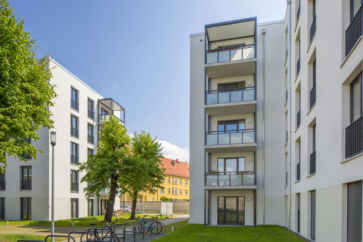 Außenansicht degewo Neubau Luisenstraße Ecke Wendenschloßstraße