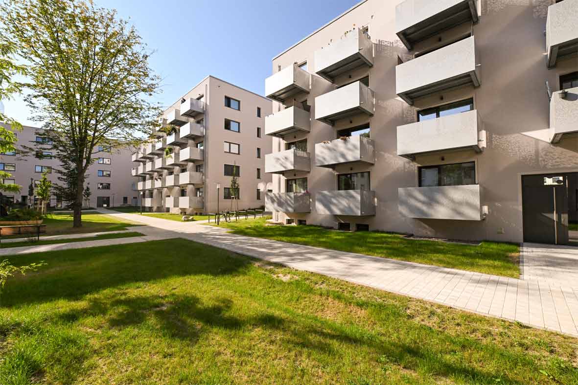 Frontansicht degewo Neubau Malteser Straße