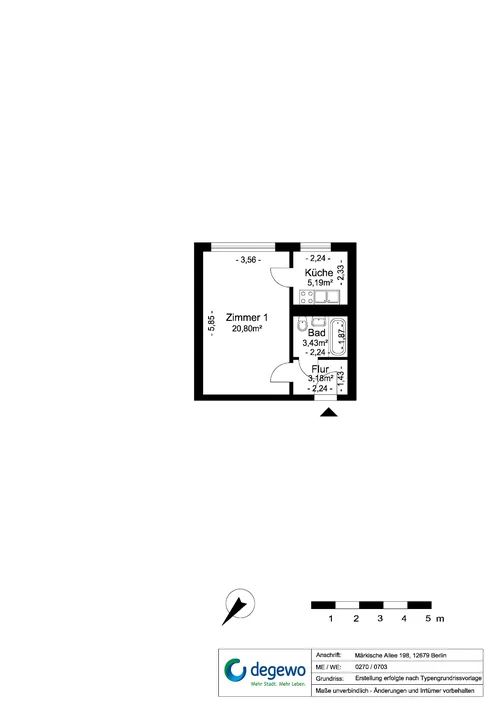 تصویر Nachmieter gesucht! - 1-Zimmer-Wohnung Nähe Eastgate