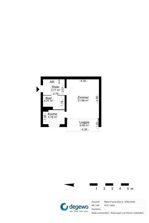 تصویر 1-Zimmerwohnung sucht Nachmieter · Walter-Franck-Zeile 9, 12353 Berlin