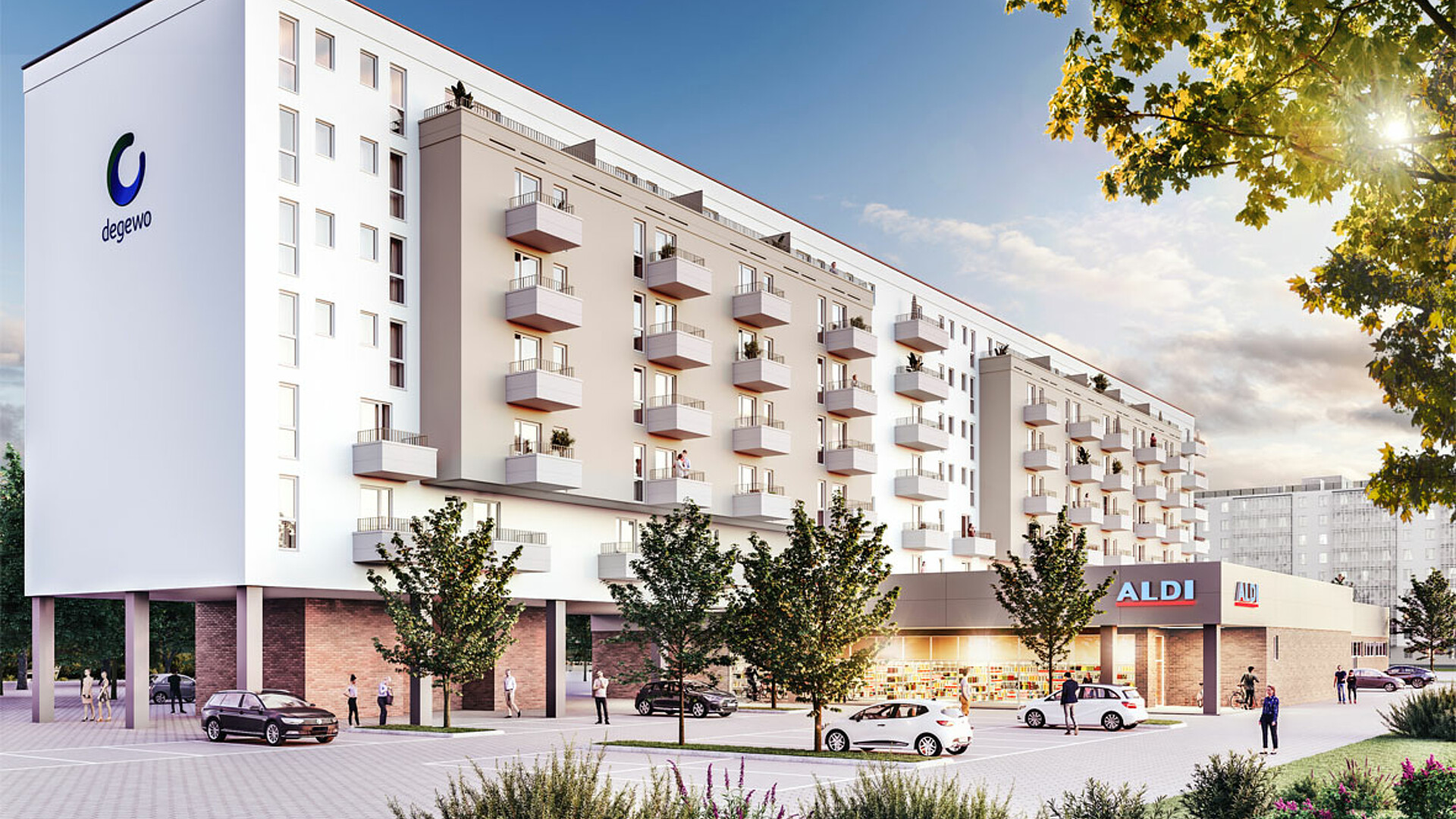 Visualisierung des degewo-Neubaus in der Sewanstraße